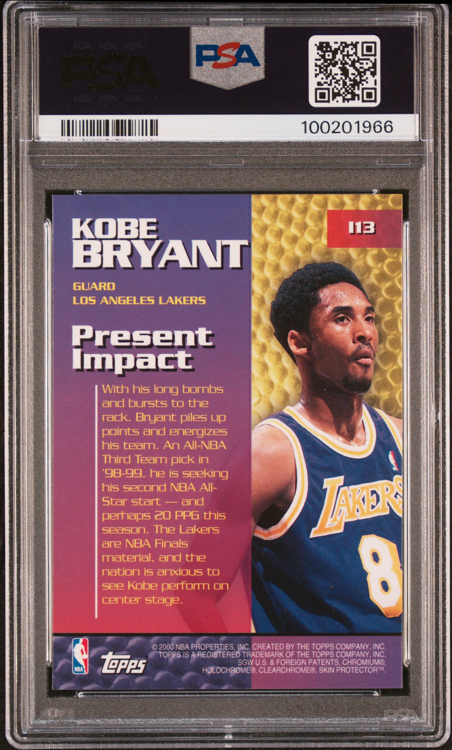 1999 Topps Impact Kobe Bryant #I13 Mint 9 back