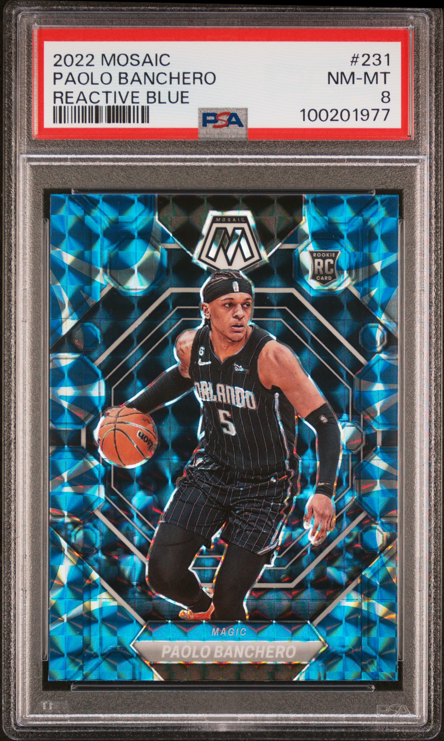 2022 Panini Mosaic Paolo Banchero #231 (Reactive Blue) Nm-Mt 8 front