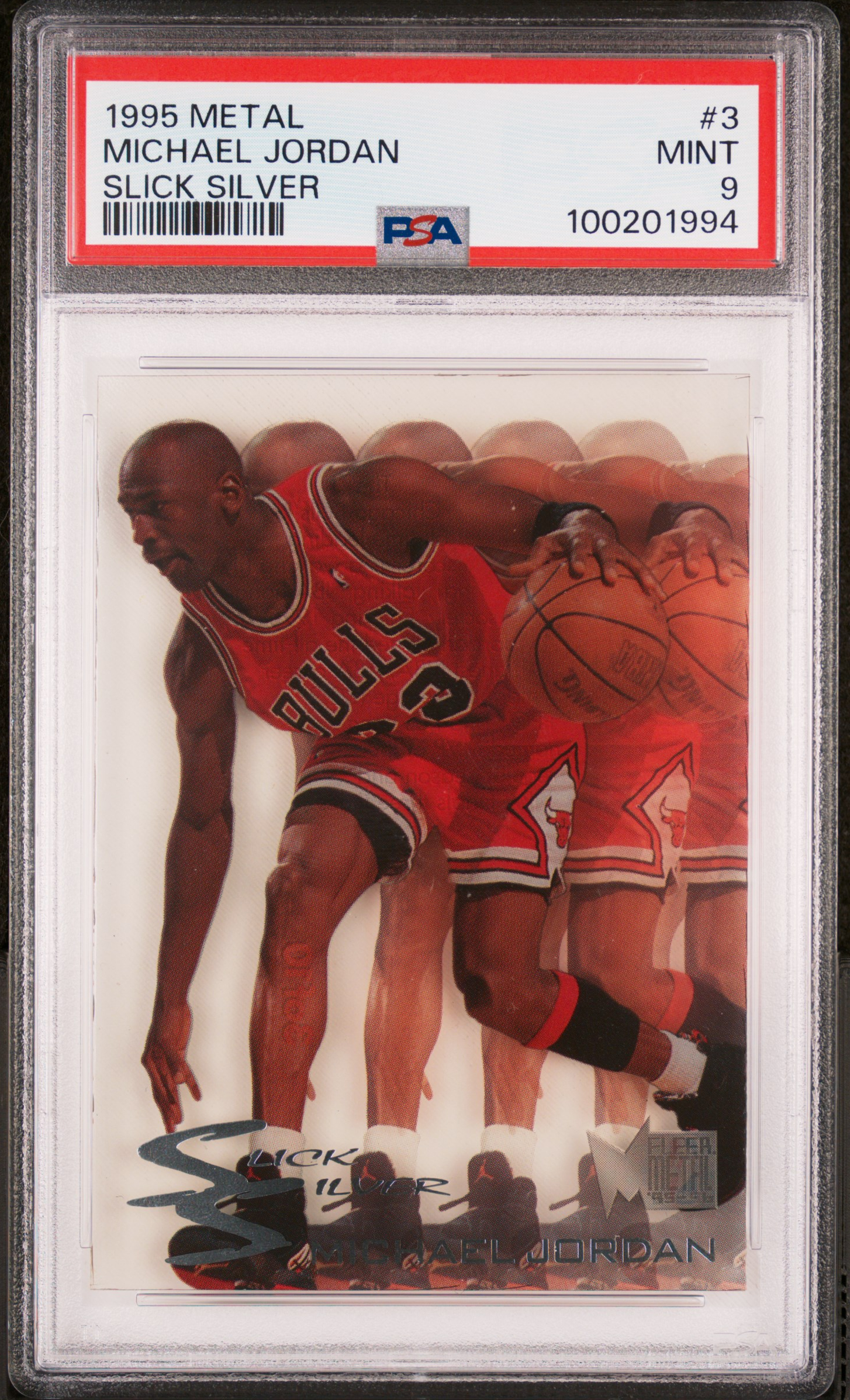 1995 Metal Slick Silver Michael Jordan #3 (Slick Silver) Mint 9 front