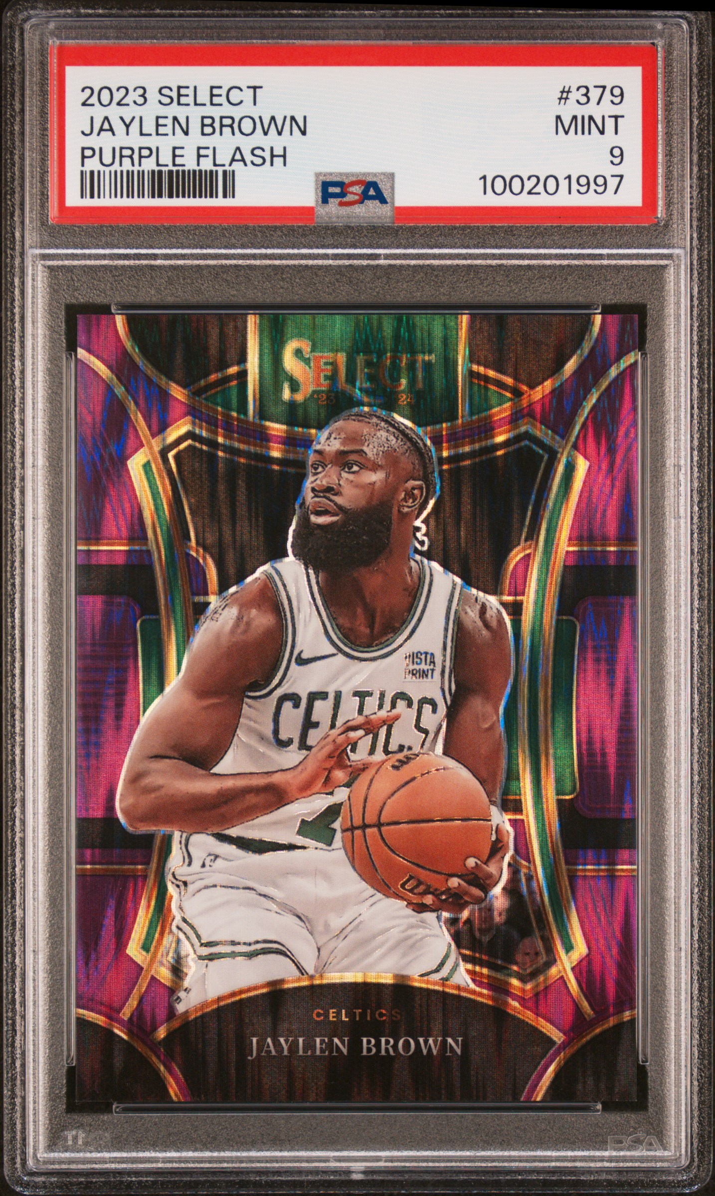 2023 Panini Select Jaylen Brown #379 (Purple Flash) Mint 9 front