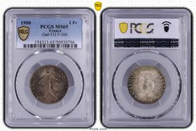 1900 2 Fr Gad-532 F-266 MS65