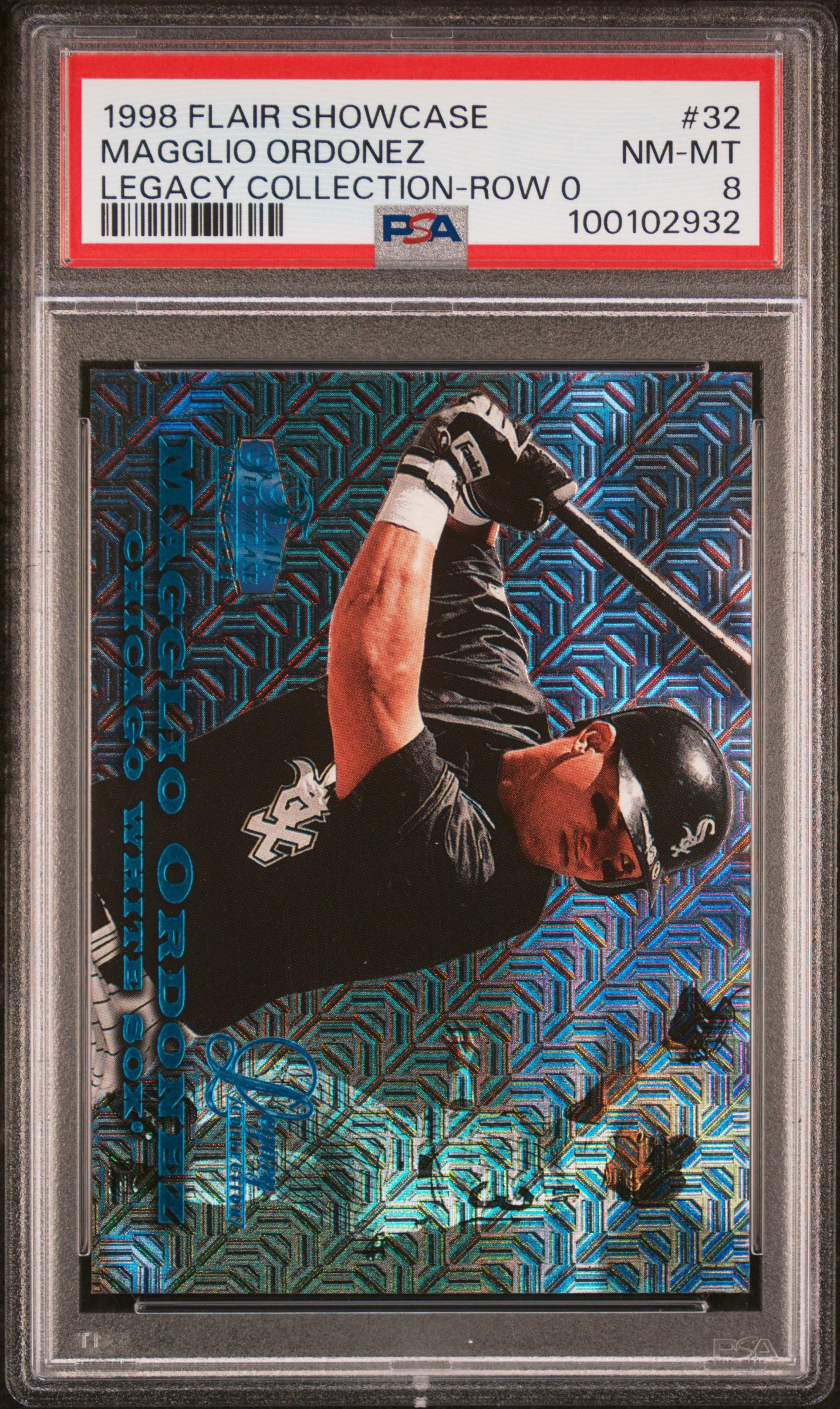 1998 Flair Showcase Legacy Collection Magglio Ordonez #32 (Legacy Collection-Row 0) Nm-Mt 8 front