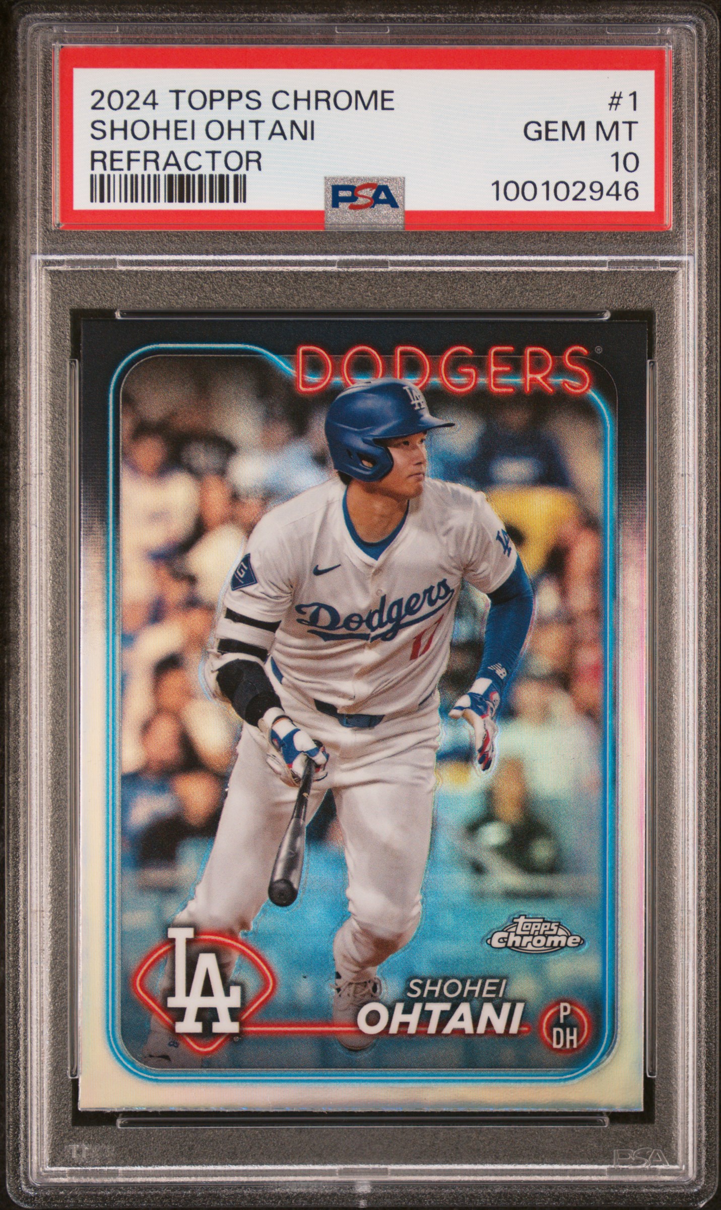 2024 Topps Chrome Shohei Ohtani #1 (Refractor) Gem Mt 10 front