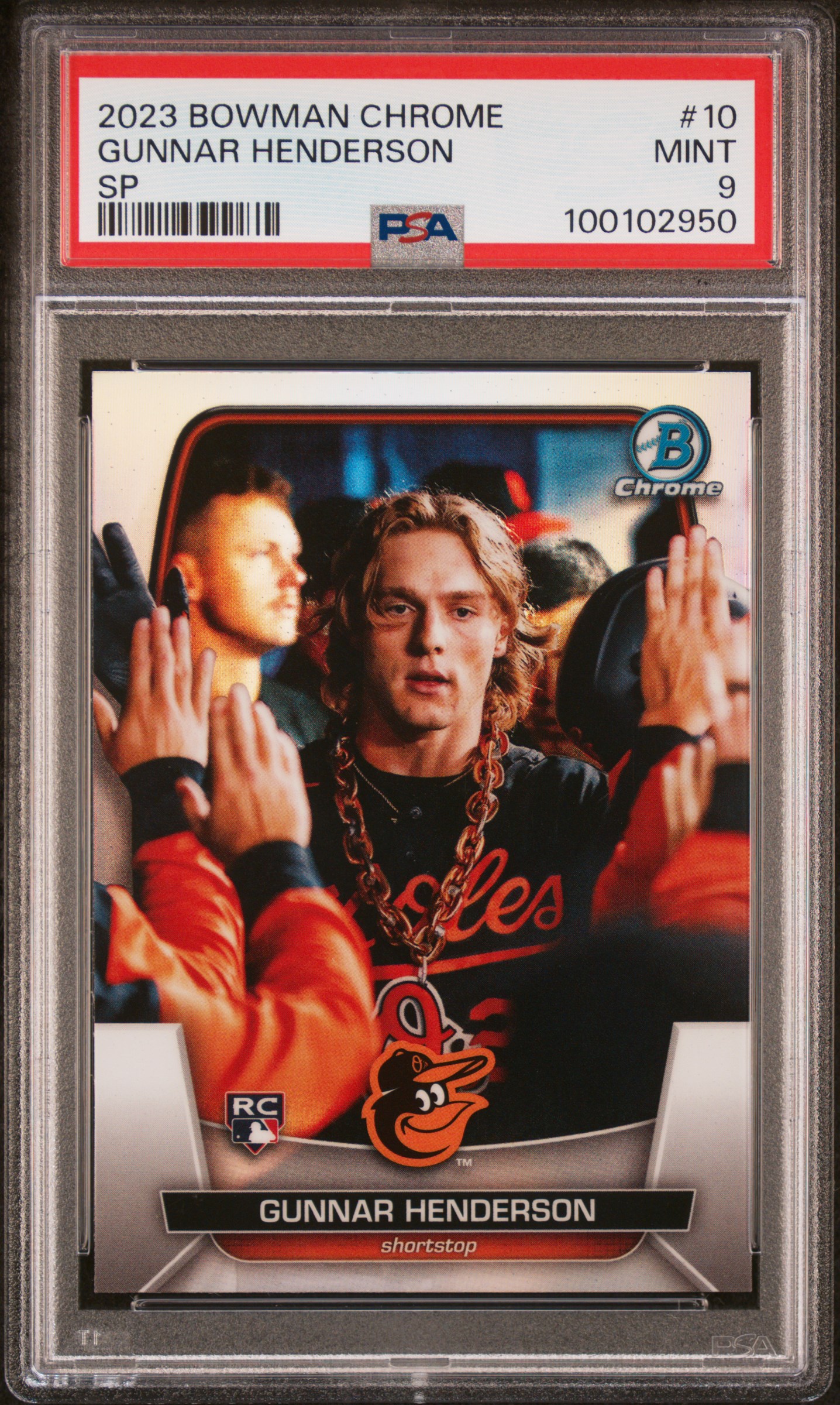 2023 Bowman Chrome Gunnar Henderson #10 (Sp) Mint 9 front