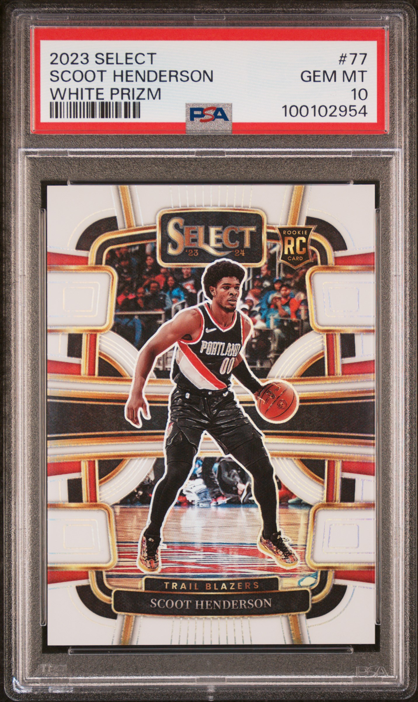 2023 Panini Select Scoot Henderson #77 (White Prizm) Gem Mt 10 front