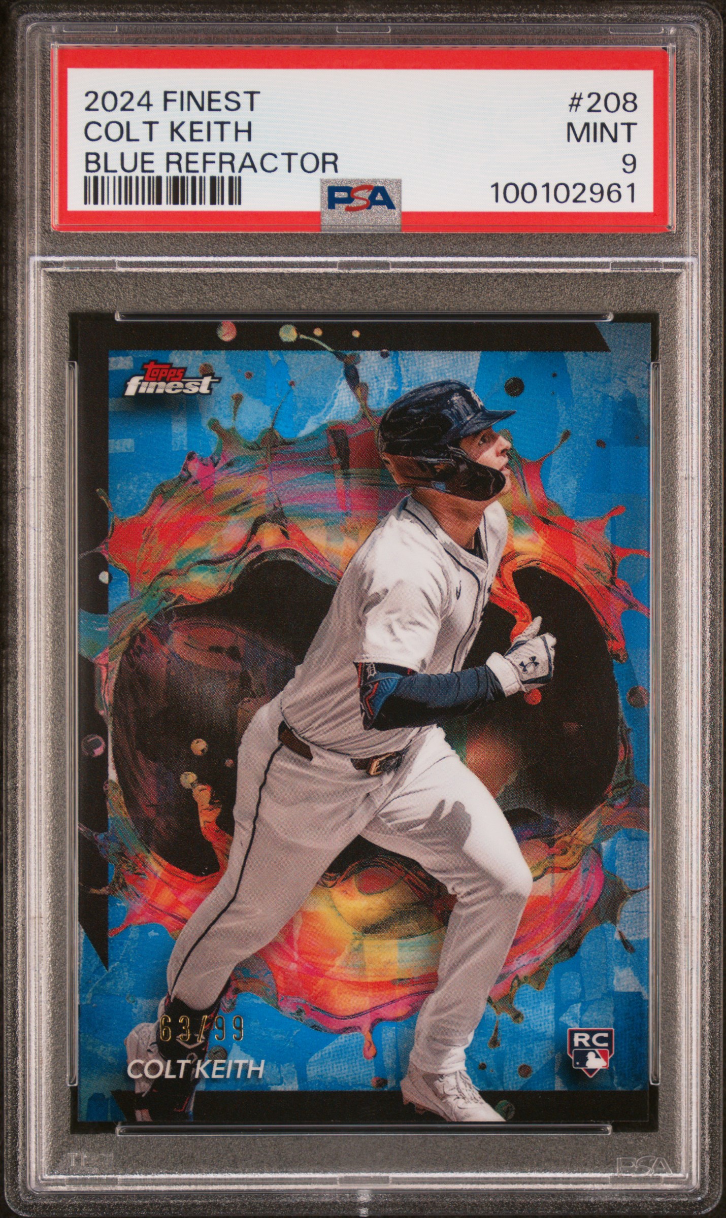 2024 Topps Finest Colt Keith #208 (Blue Refractor) Mint 9 front