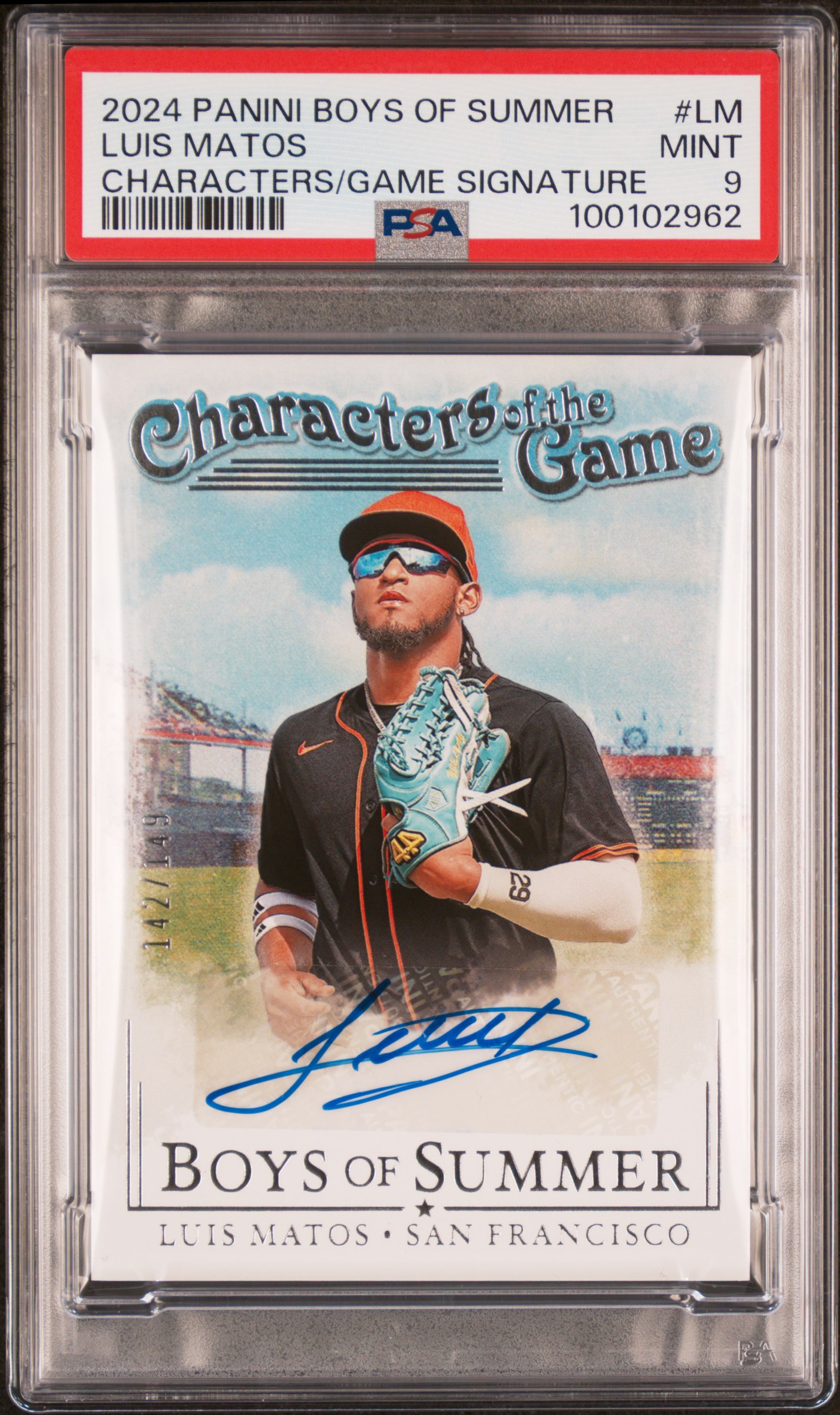 2024 Panini Boys Of Summer Characters Of The Game Signatures Luis Matos #Lm Mint 9 front
