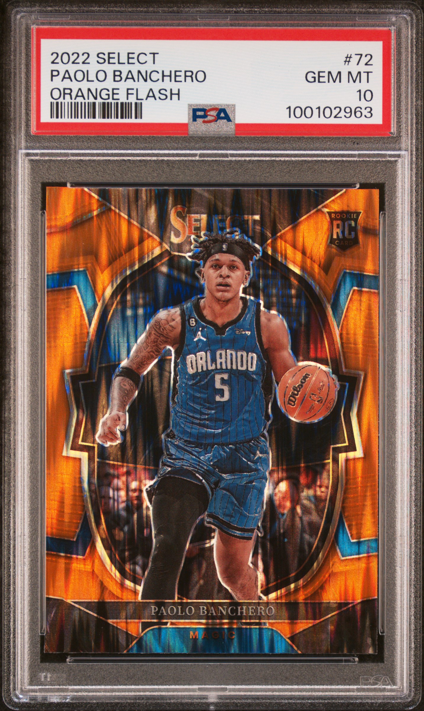 2022 Panini Select Paolo Banchero #72 (Orange Flash) Gem Mt 10 front