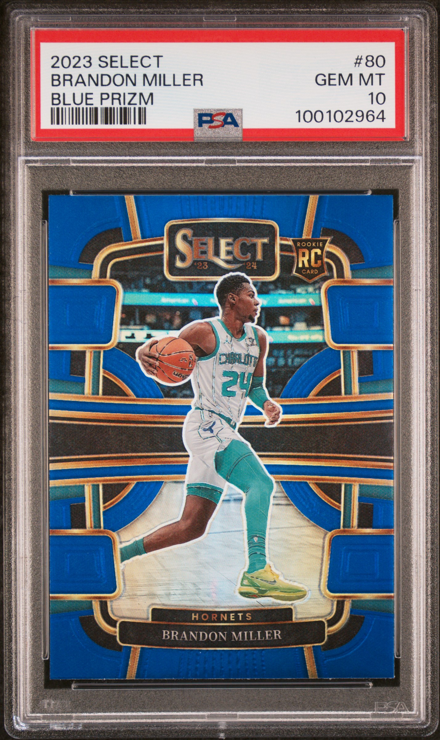 2023 Panini Select Brandon Miller #80 (Blue Prizm) Gem Mt 10 front