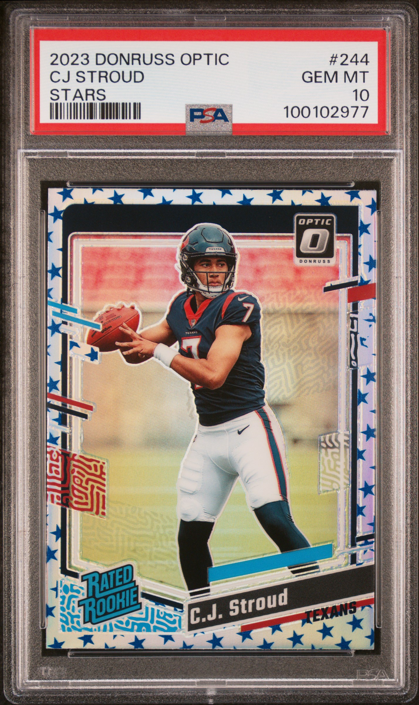 2023 Panini Donruss Optic Cj Stroud #244 (Stars) Gem Mt 10 front