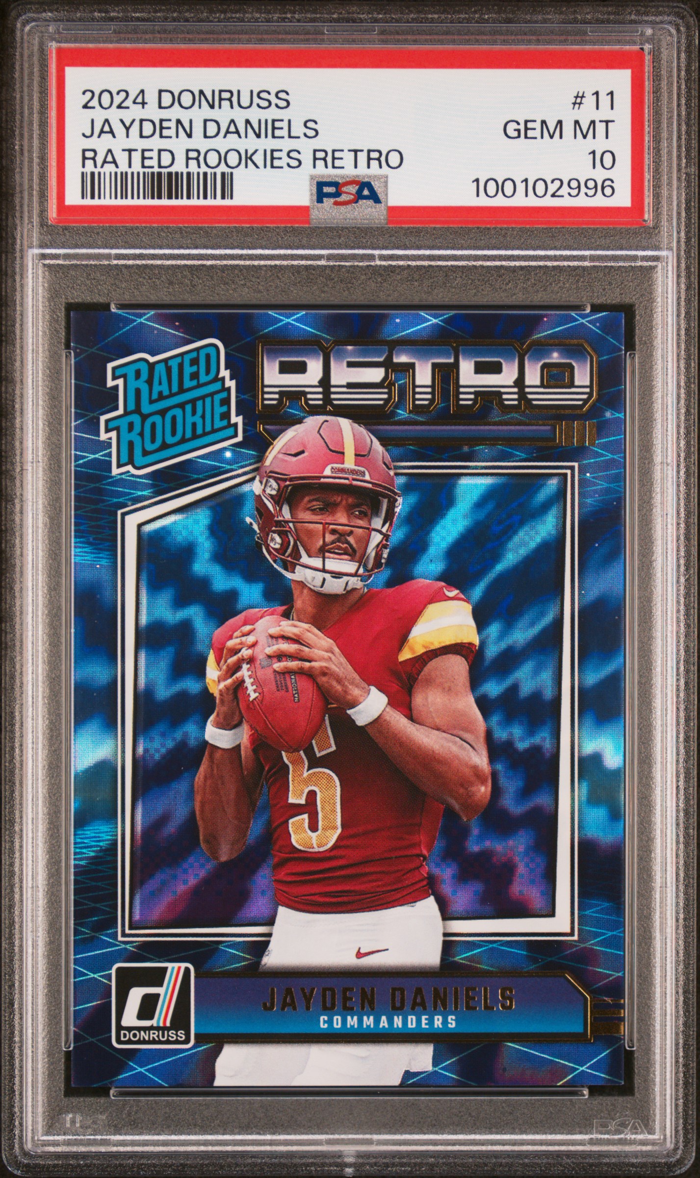 2024 Panini Donruss Rated Rookies Retro Jayden Daniels #11 Gem Mt 10 front