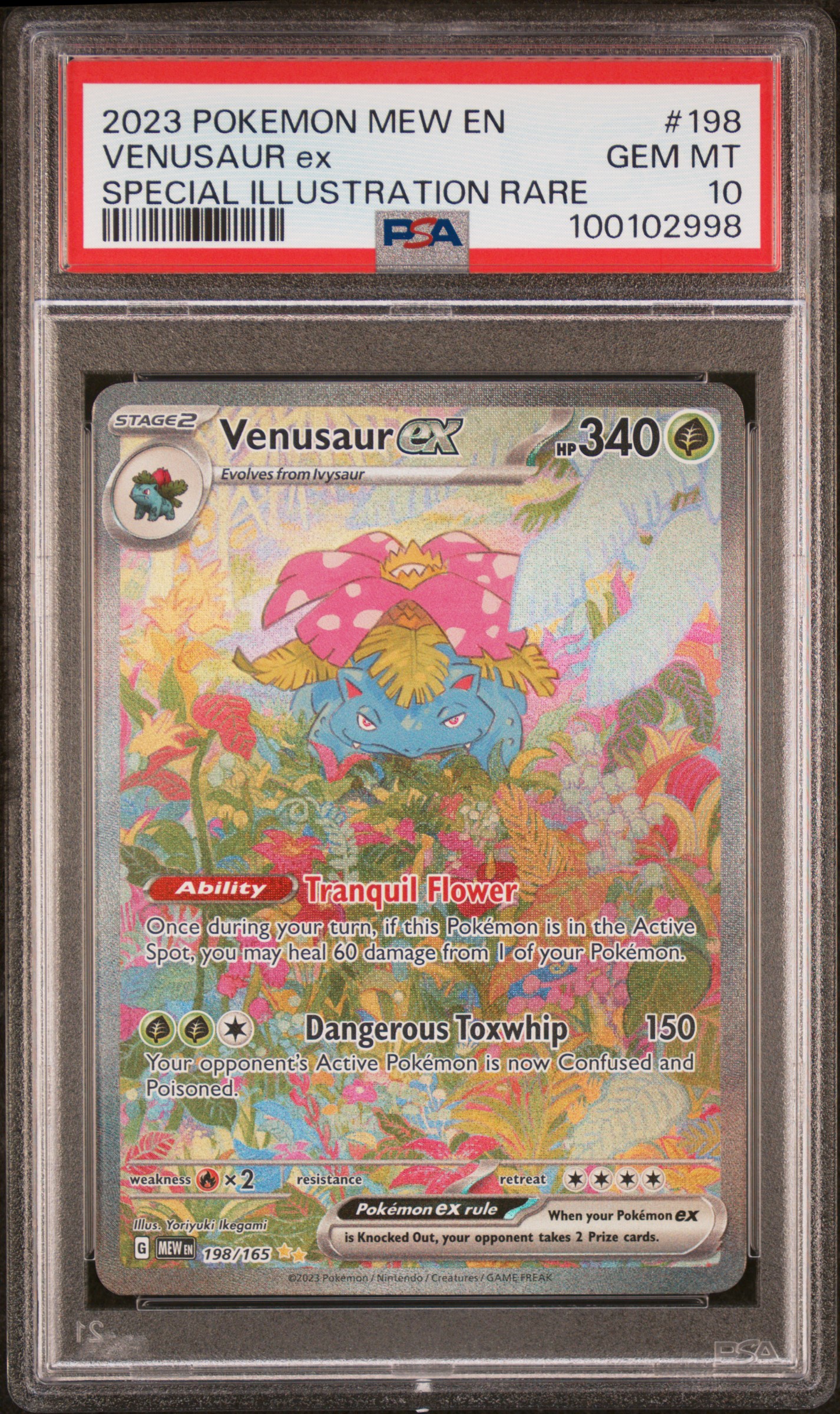 2023 Pokemon Mew En-151 Venusaur Ex #198 (Special Illustration Rare) Gem Mt 10 front