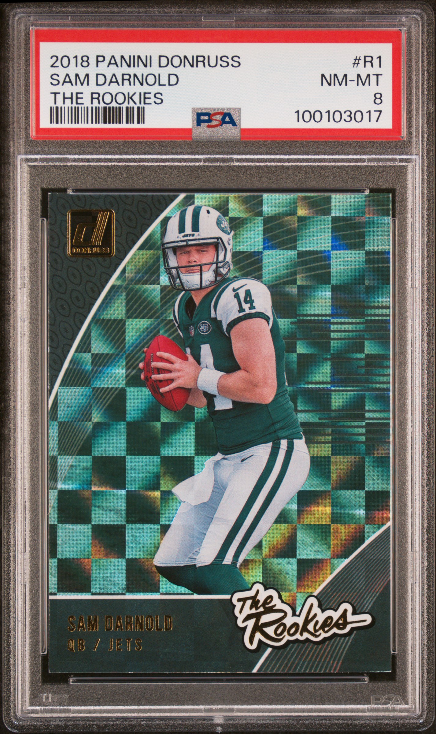2018 Panini Donruss The Rookies Sam Darnold #R1 (The Rookies) Nm-Mt 8 front