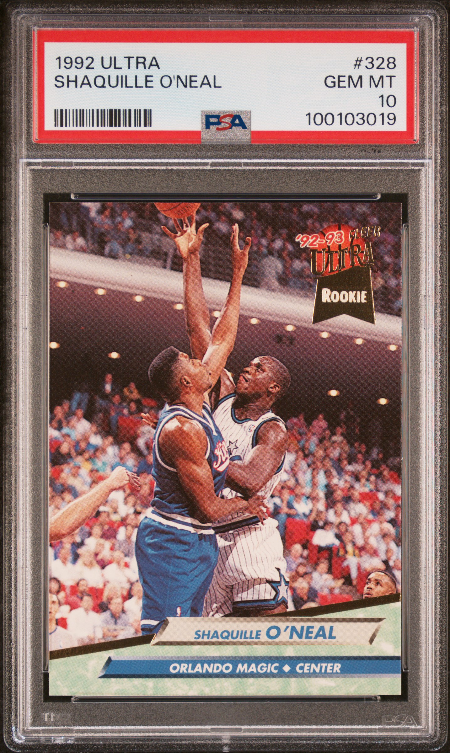 1992 Ultra Shaquille O'neal #328 Gem Mt 10 front