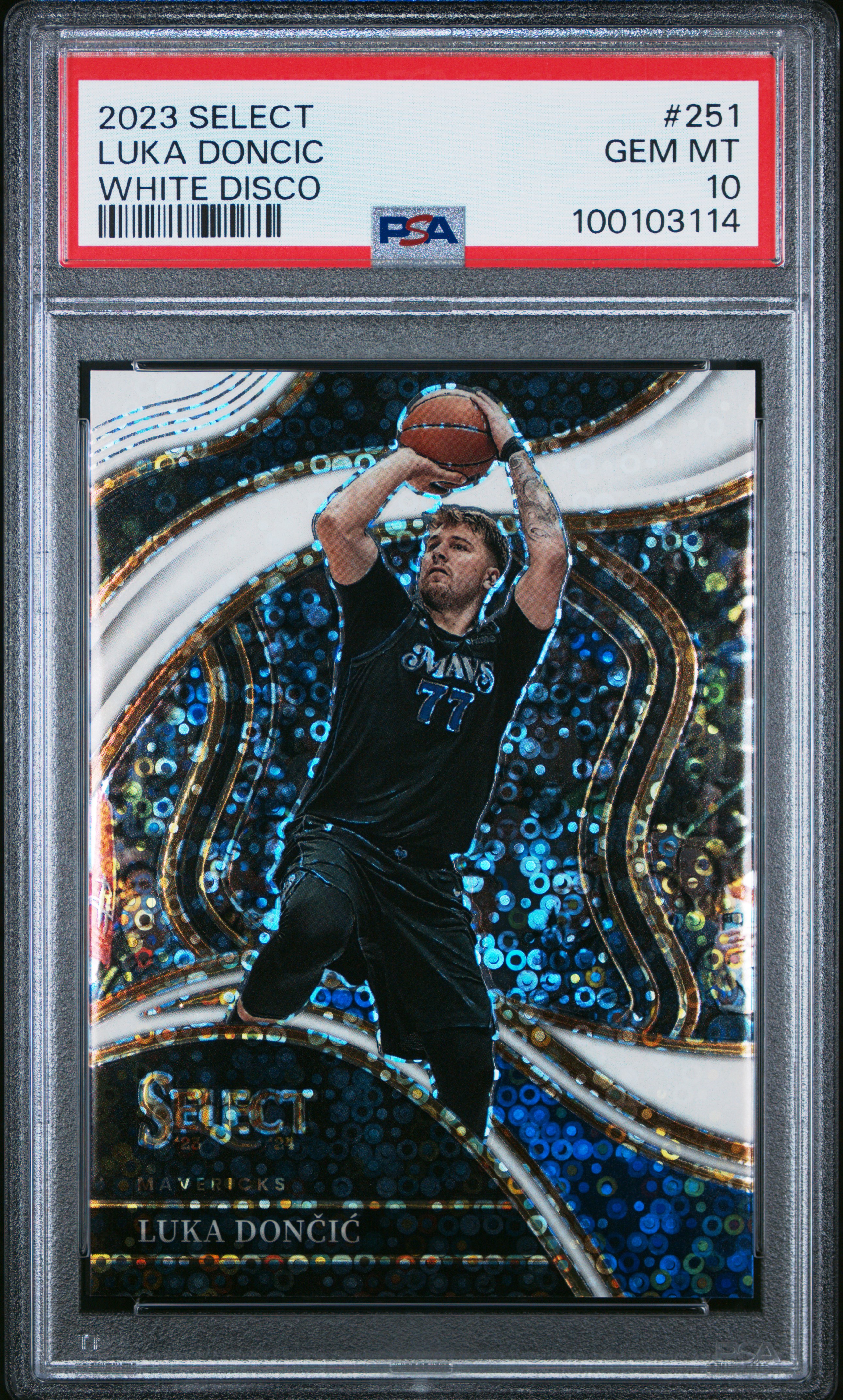 2023 Panini Select Luka Doncic #251 (White Disco) Gem Mt 10 front