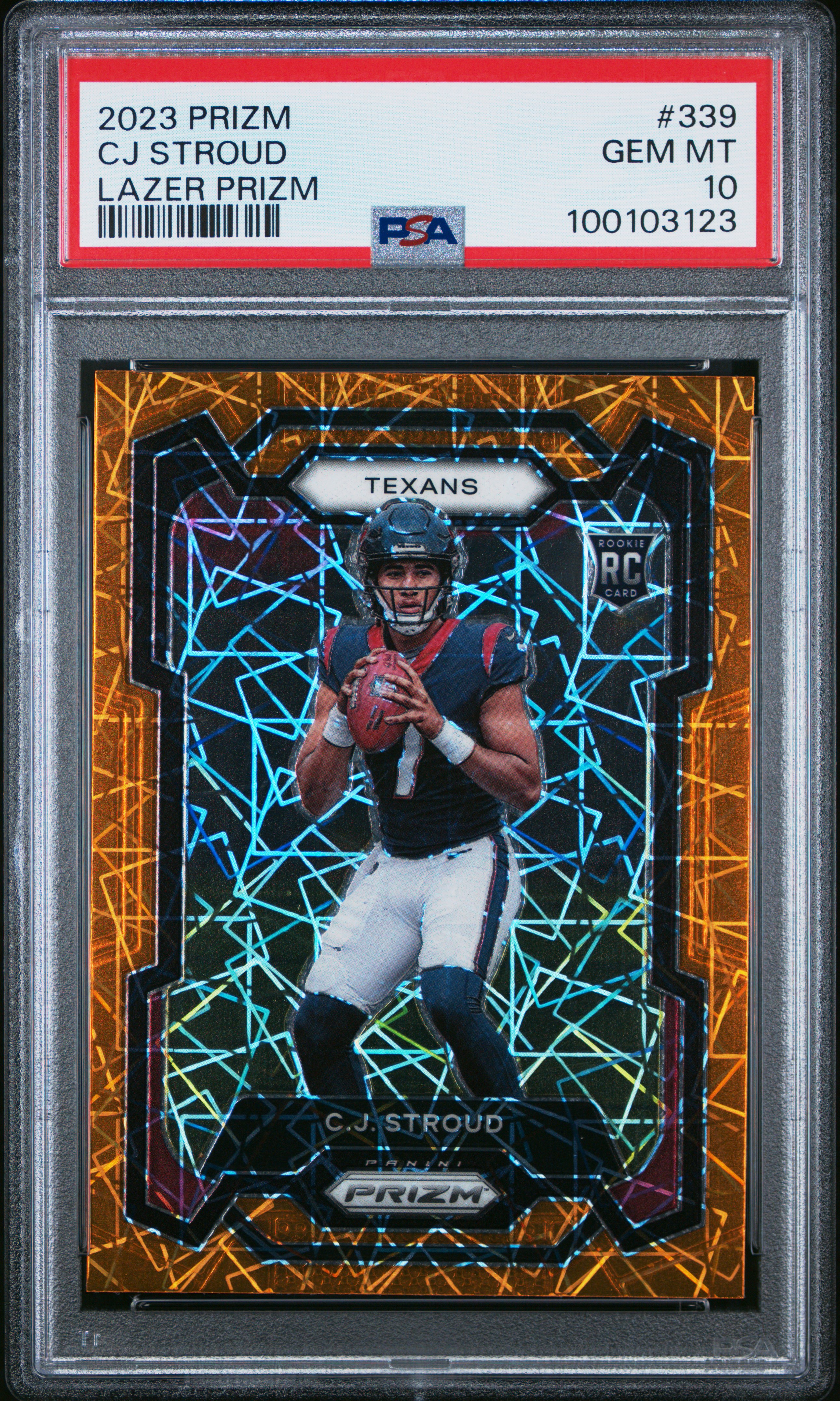 2023 Panini Prizm Cj Stroud #339 (Lazer Prizm) Gem Mt 10 front