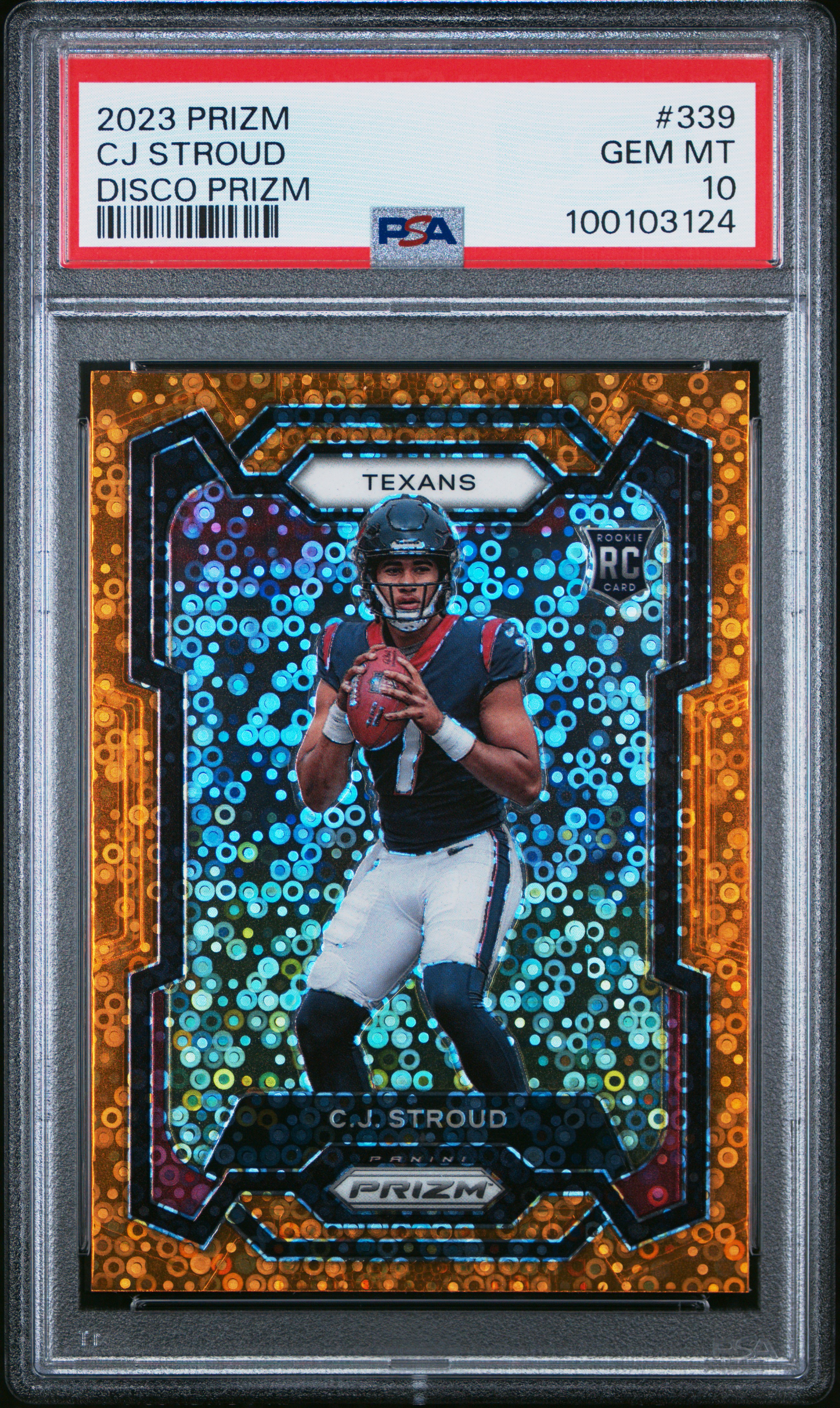 2023 Panini Prizm Cj Stroud #339 (Disco Prizm) Gem Mt 10 front