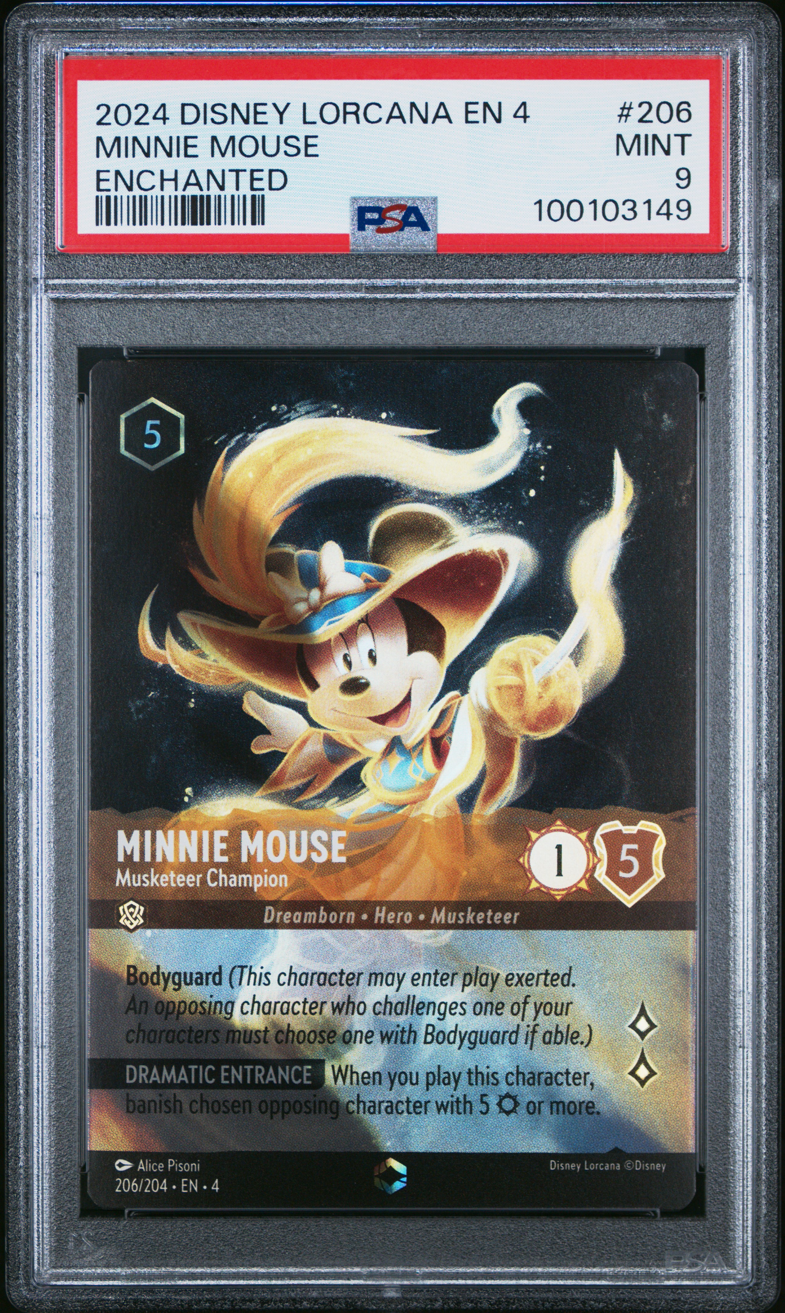 2024 Disney Lorcana En 4-Ursula's Return Minnie Mouse #206 (Enchanted) Mint 9 front