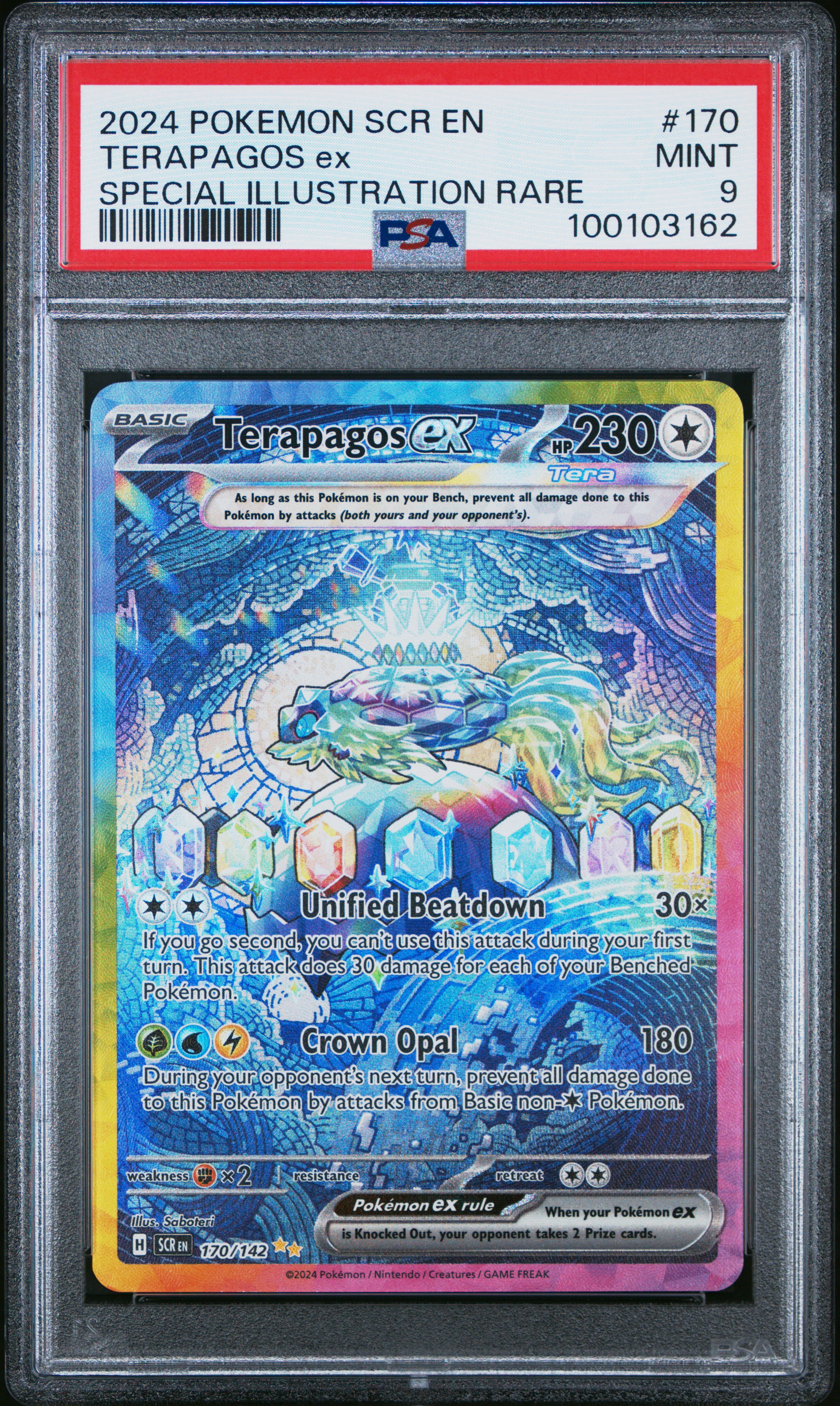 2024 Pokemon Scr En-Stellar Crown Terapagos Ex #170 (Special Illustration Rare) Mint 9 front