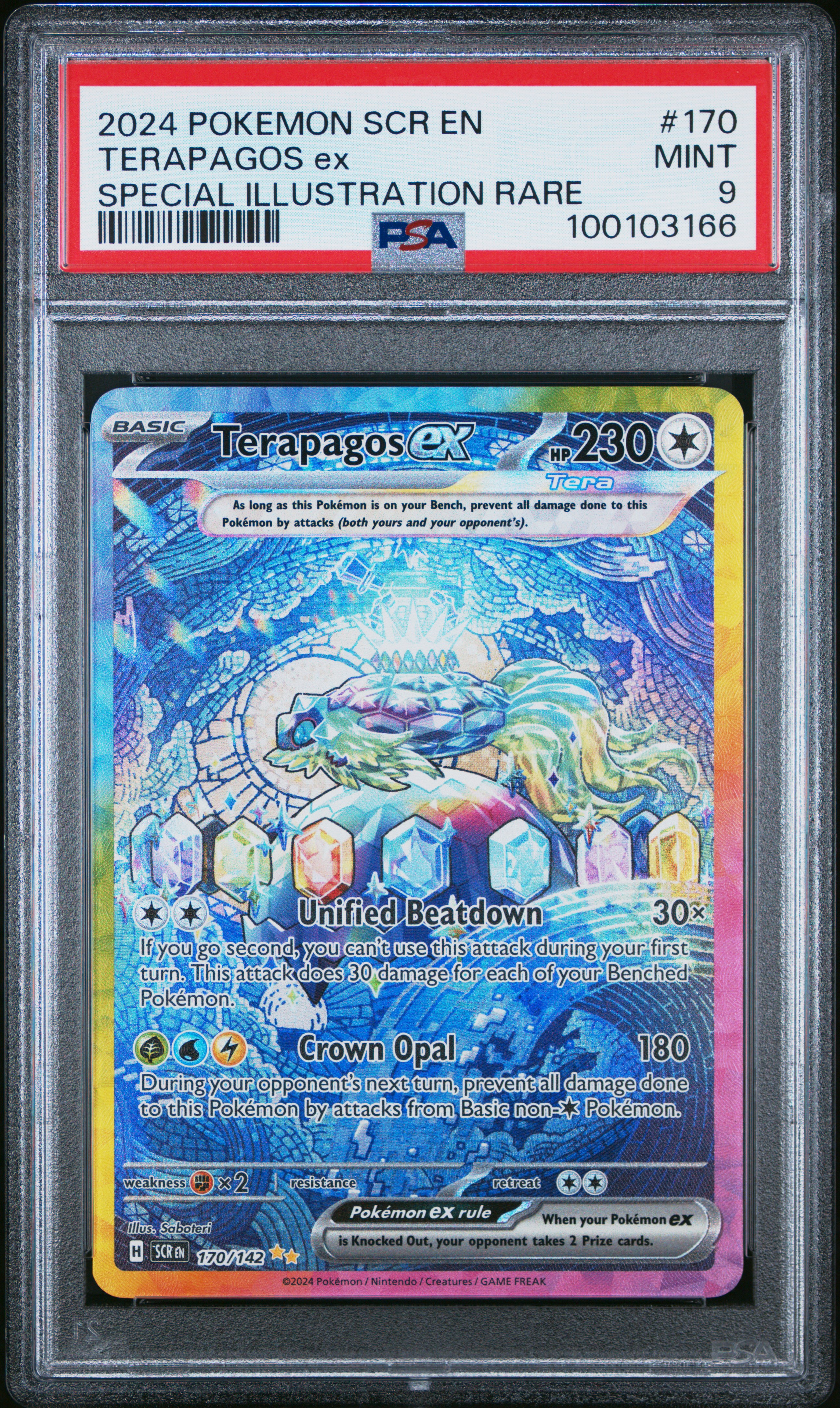 2024 Pokemon Scr En-Stellar Crown Terapagos Ex #170 (Special Illustration Rare) Mint 9 front