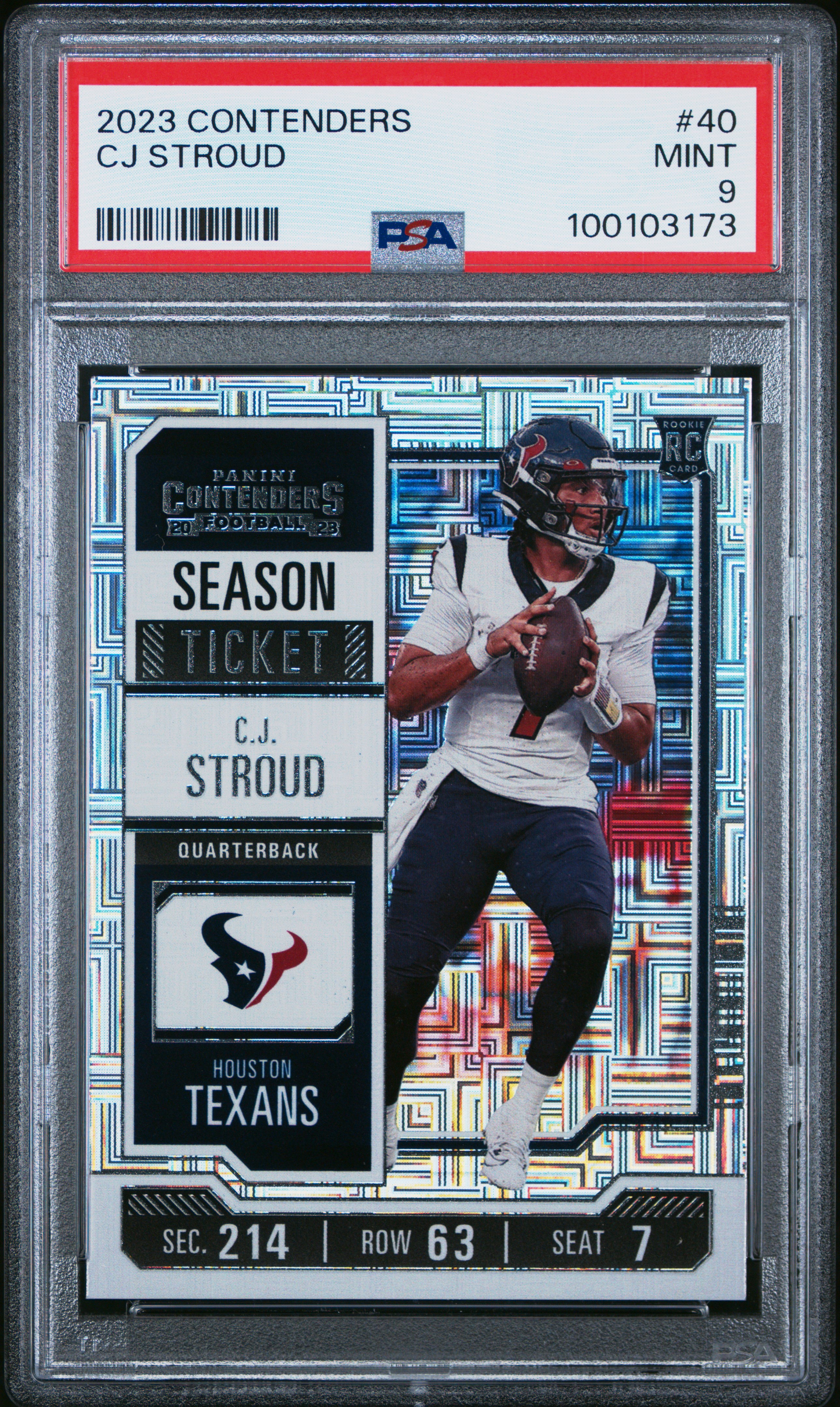 2023 Panini Contenders Cj Stroud #40 Mint 9 front