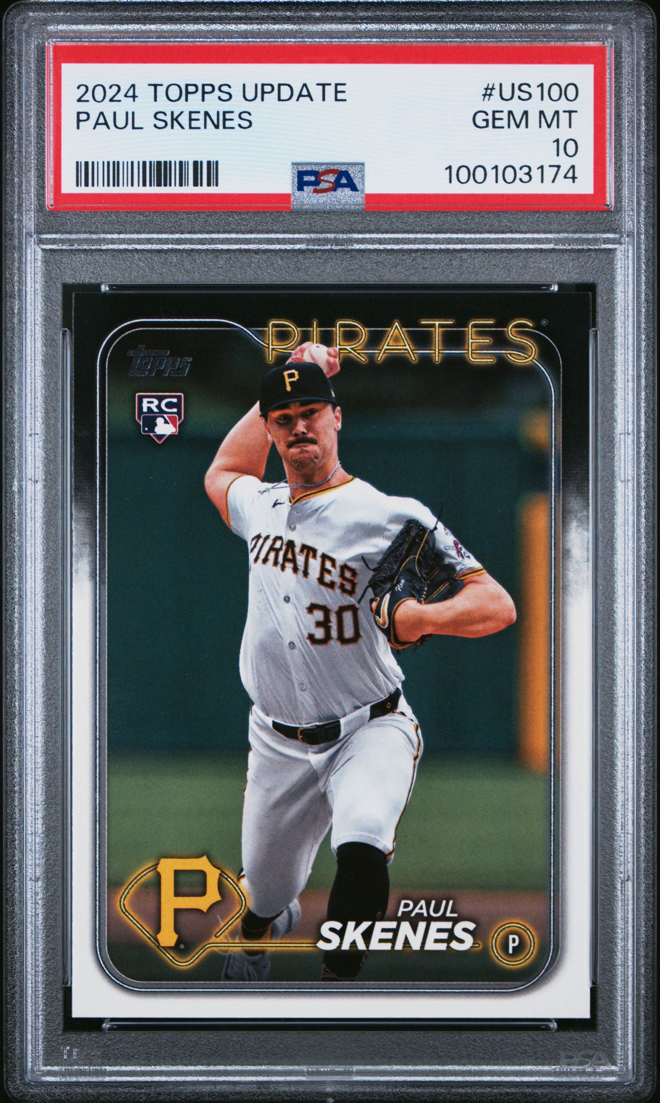 2024 Topps Update Paul Skenes #Us100 Gem Mt 10 front