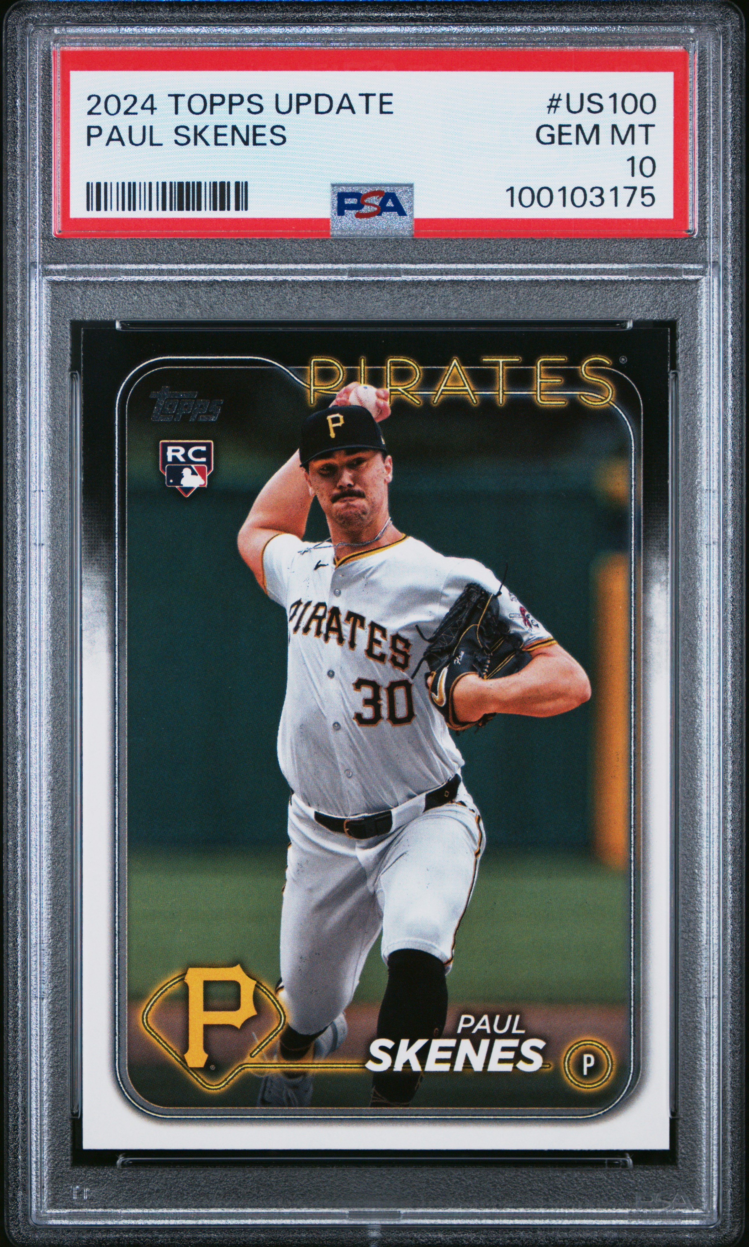 2024 Topps Update Paul Skenes #Us100 Gem Mt 10 front
