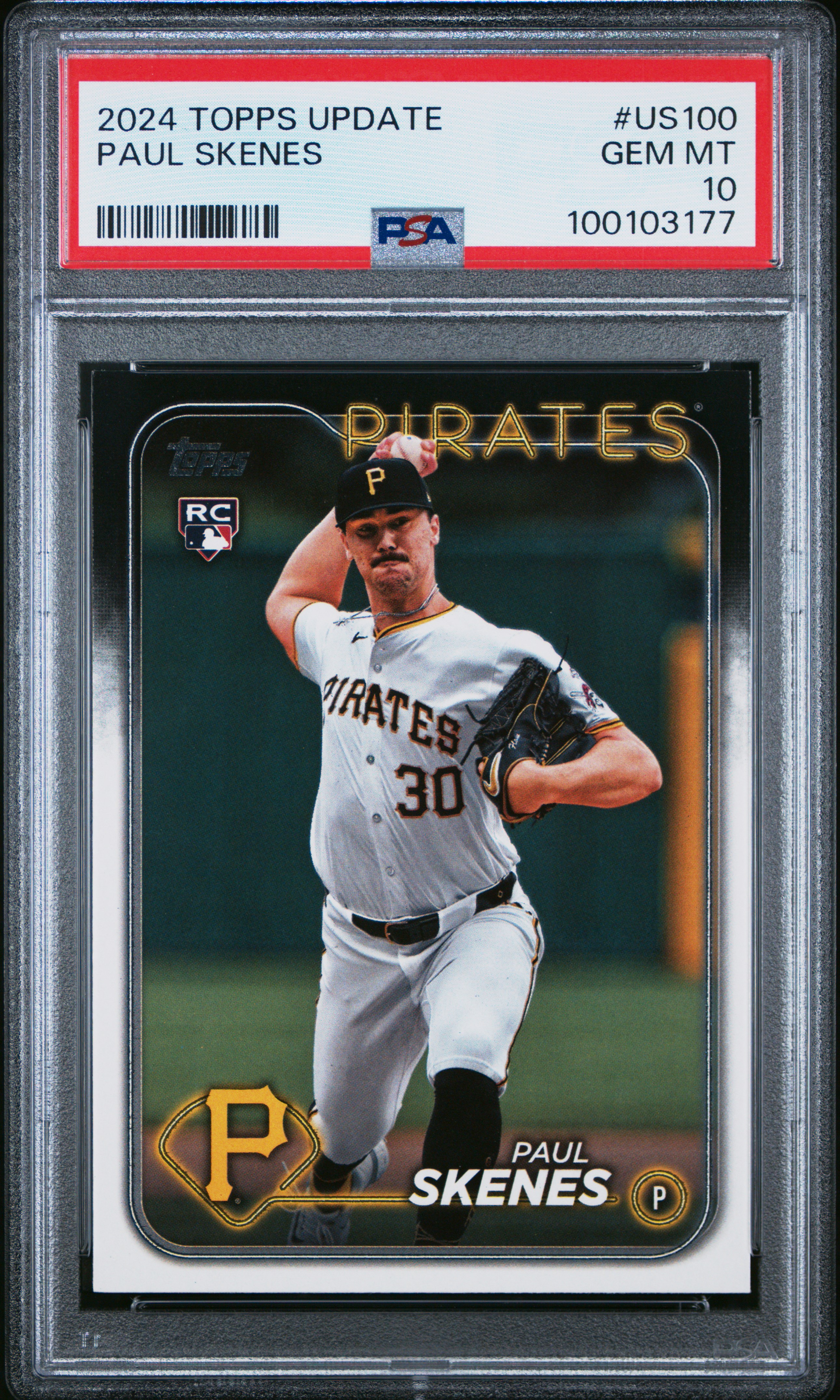 2024 Topps Update Paul Skenes #Us100 Gem Mt 10 front