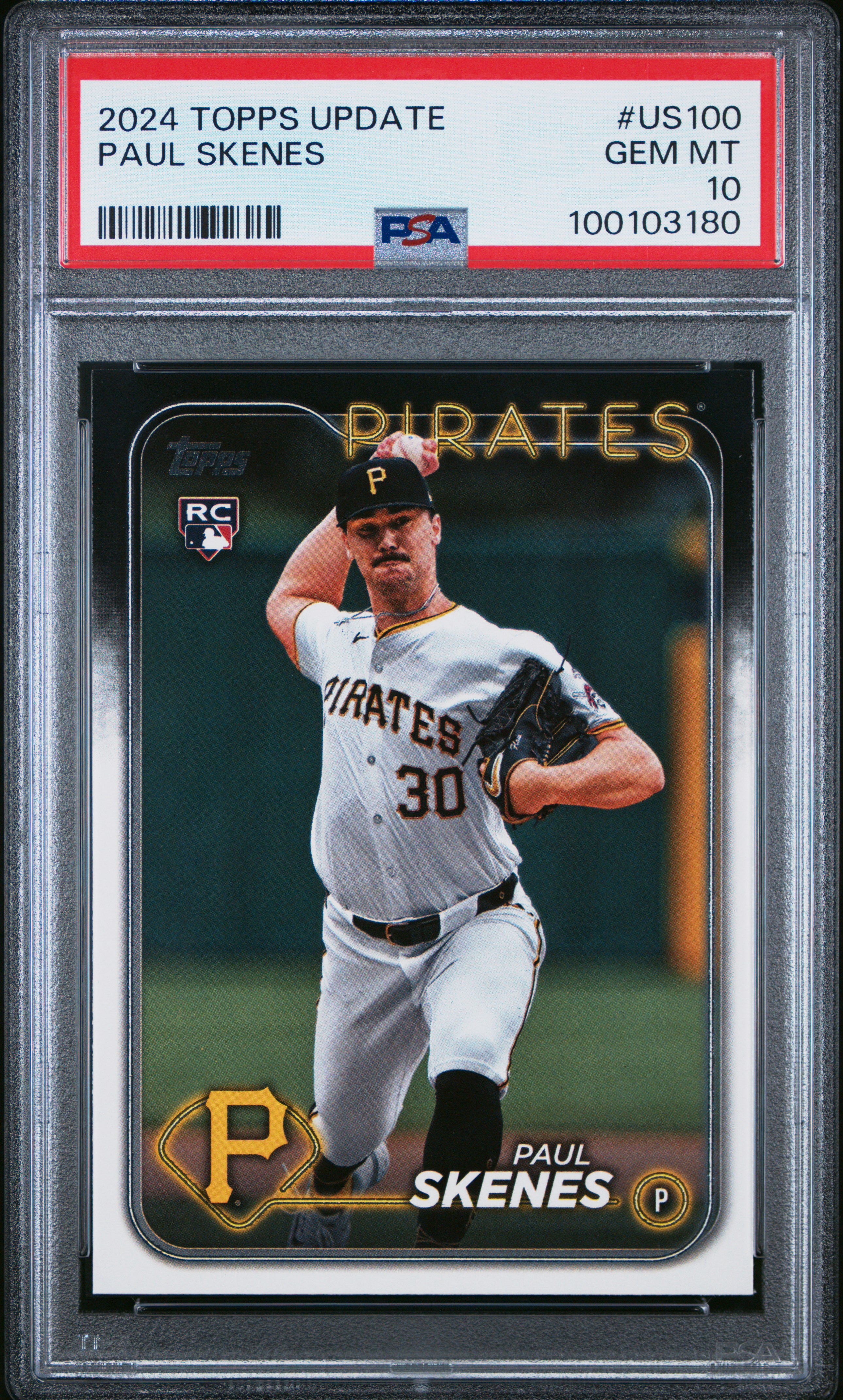 2024 Topps Update Paul Skenes #Us100 Gem Mt 10 front