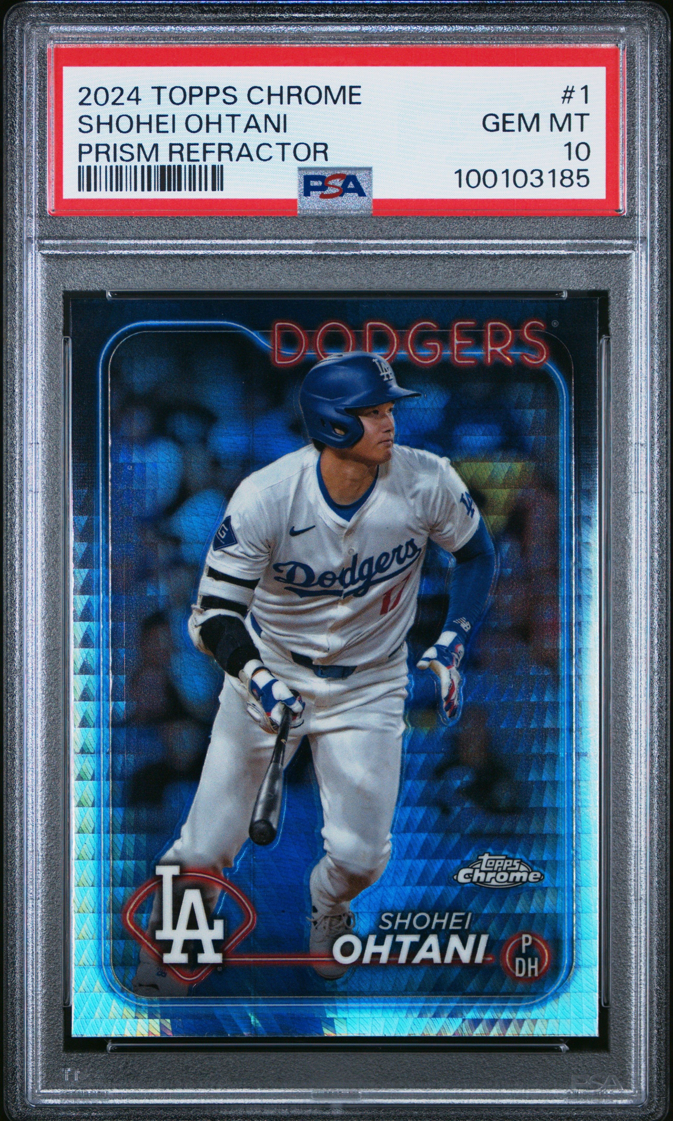 2024 Topps Chrome Shohei Ohtani #1 (Prism Refractor) Gem Mt 10 front