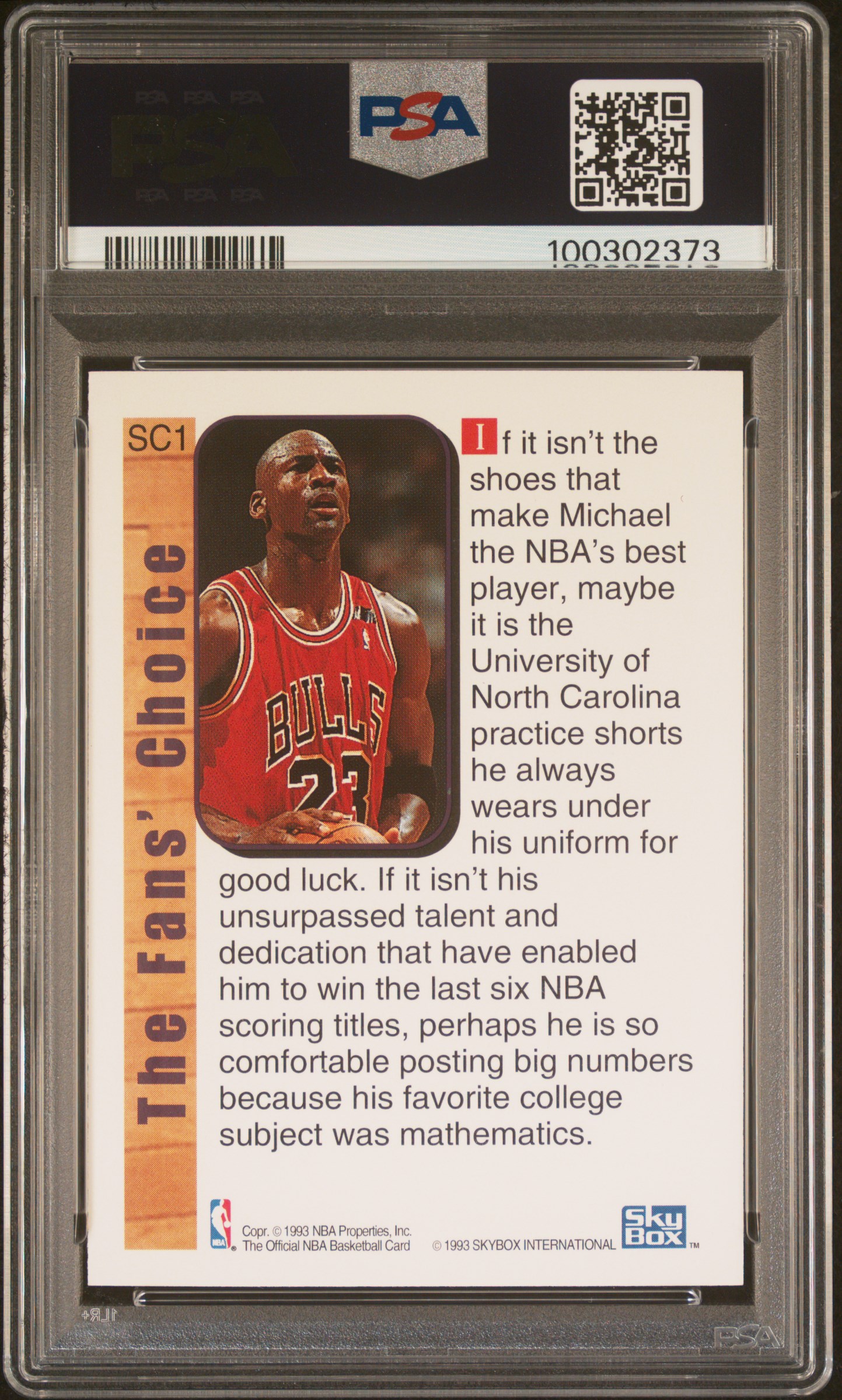 1992 Hoops Supreme Court Michael Jordan #Sc1 (Supreme Court) Mint 9 back