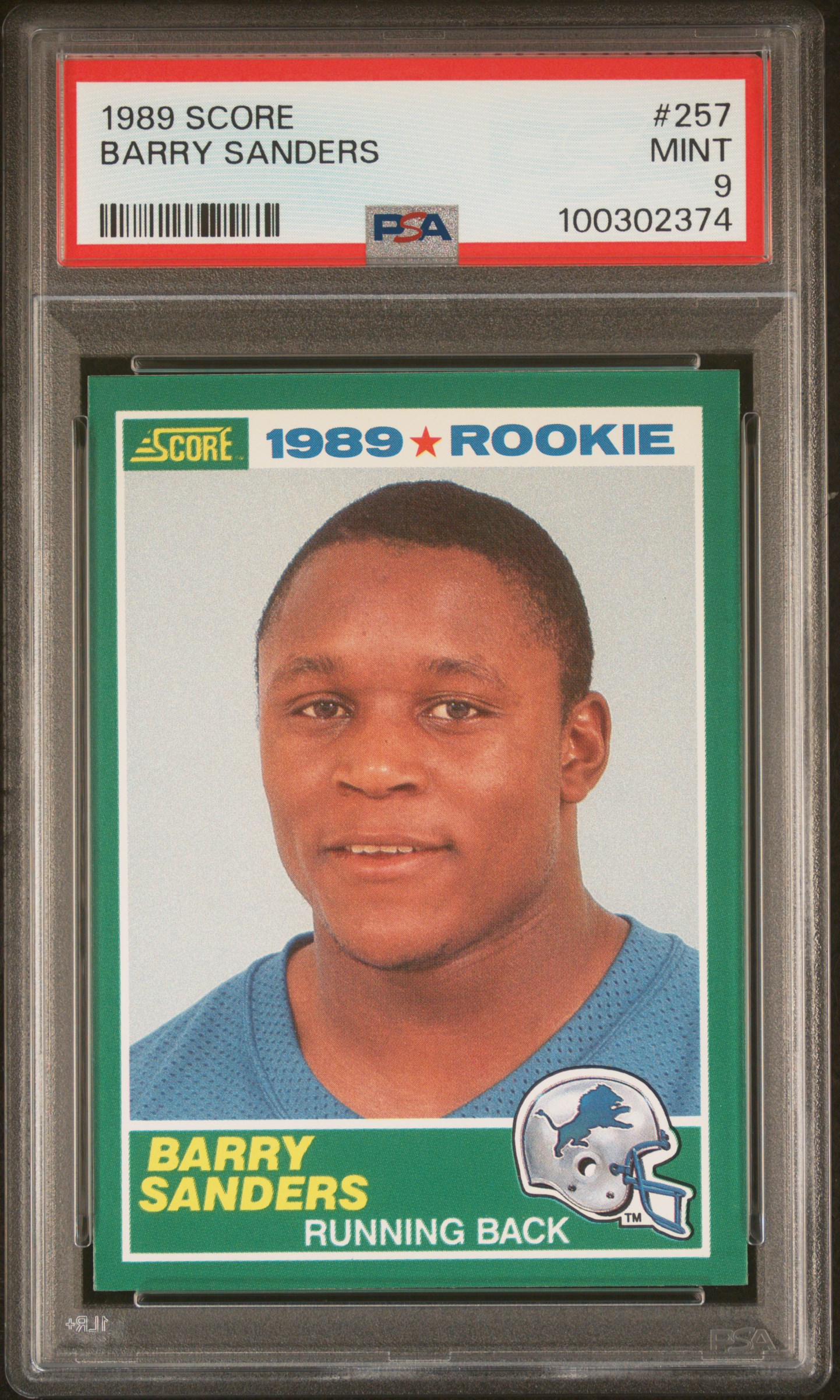 1989 Score Barry Sanders #257 Mint 9 front