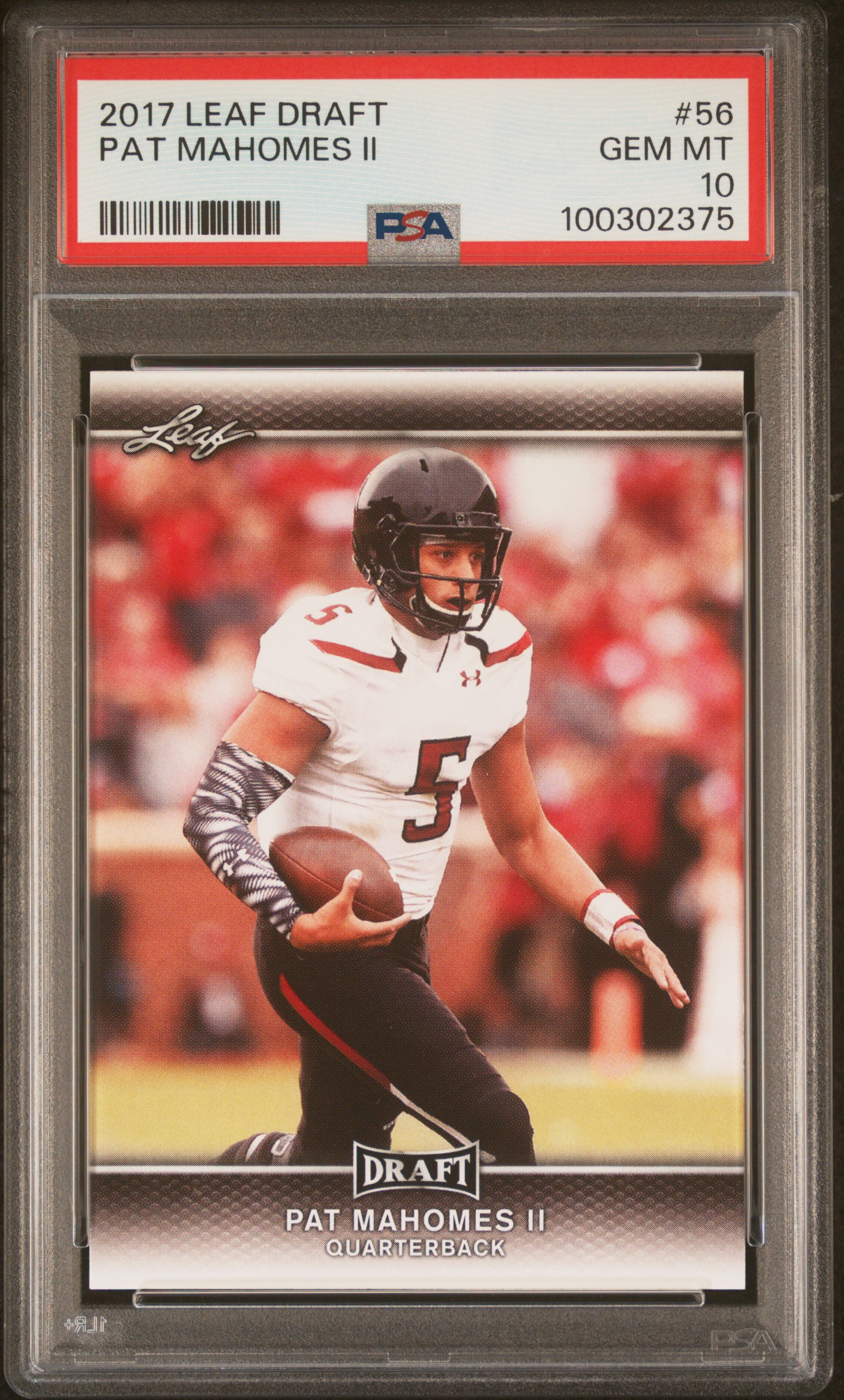 2017 Leaf Draft Pat Mahomes Ii #56 Gem Mt 10 front