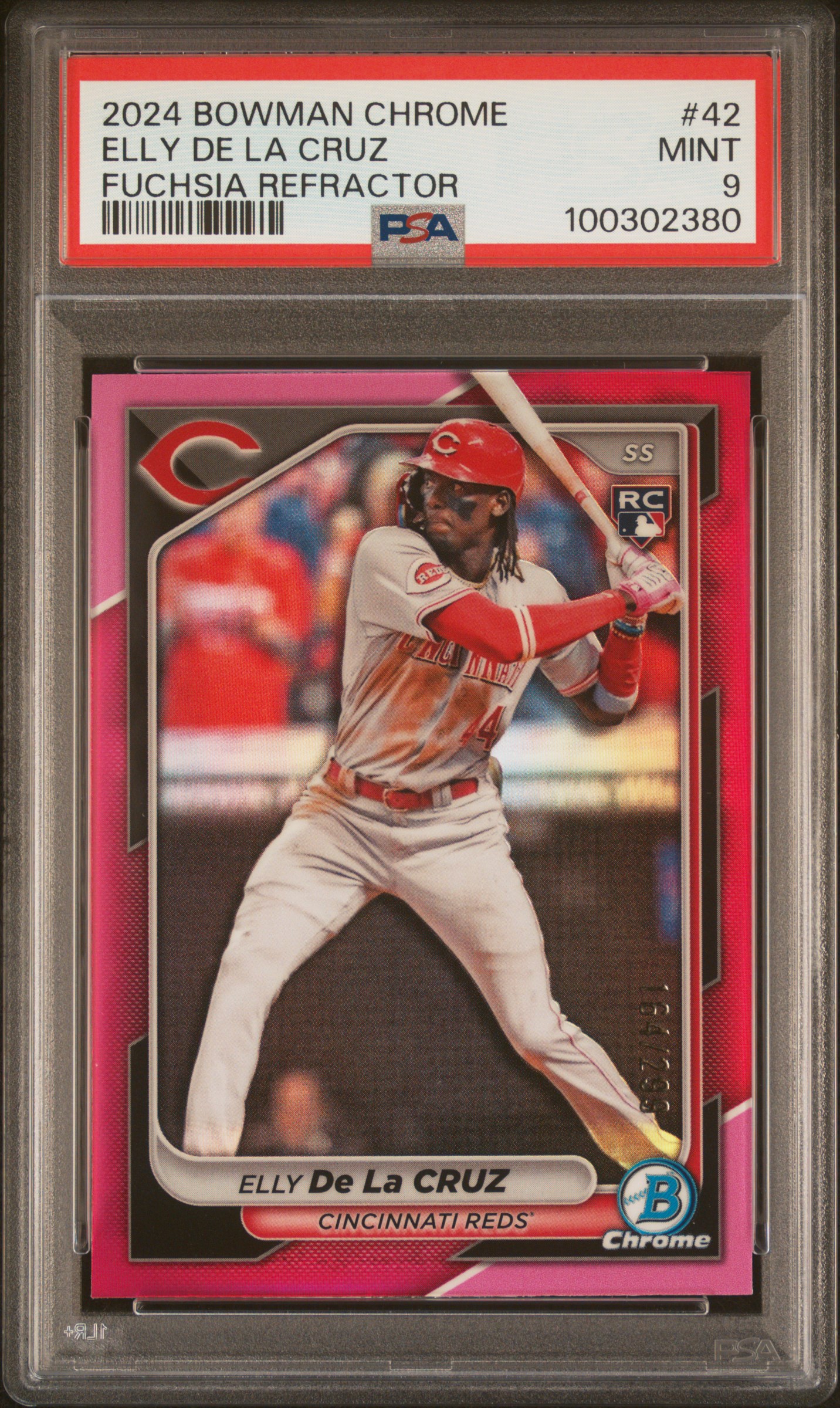 2024 Bowman Chrome Elly De La Cruz #42 (Fuchsia Refractor) Mint 9 front