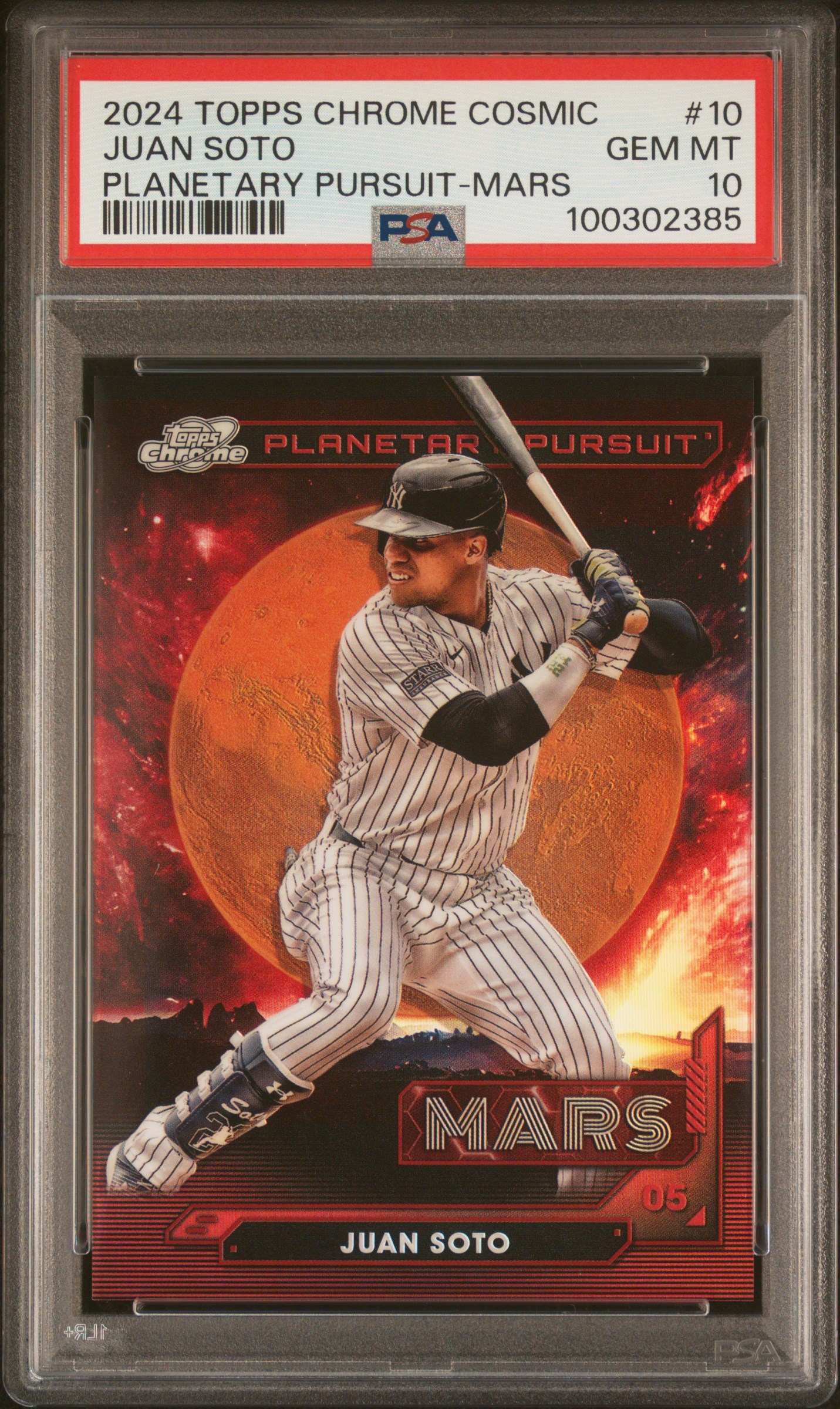 2024 Topps Chrome Cosmic Planetary Pursuit Juan Soto #10 (Planetary Pursuit-Mars) Gem Mt 10 front