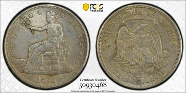 1876-CC T$1 Doubled Die Reverse N1