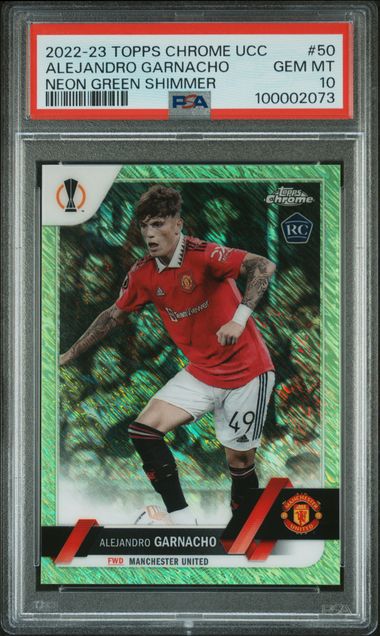 2022 Topps Topps Chrome Green Shimmer #50 Fifa Alejandro Garnacho front