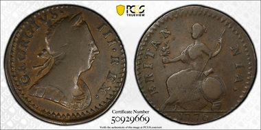 ''1776'' 1/2P Machin's, Vlack 6-76A XF45BN