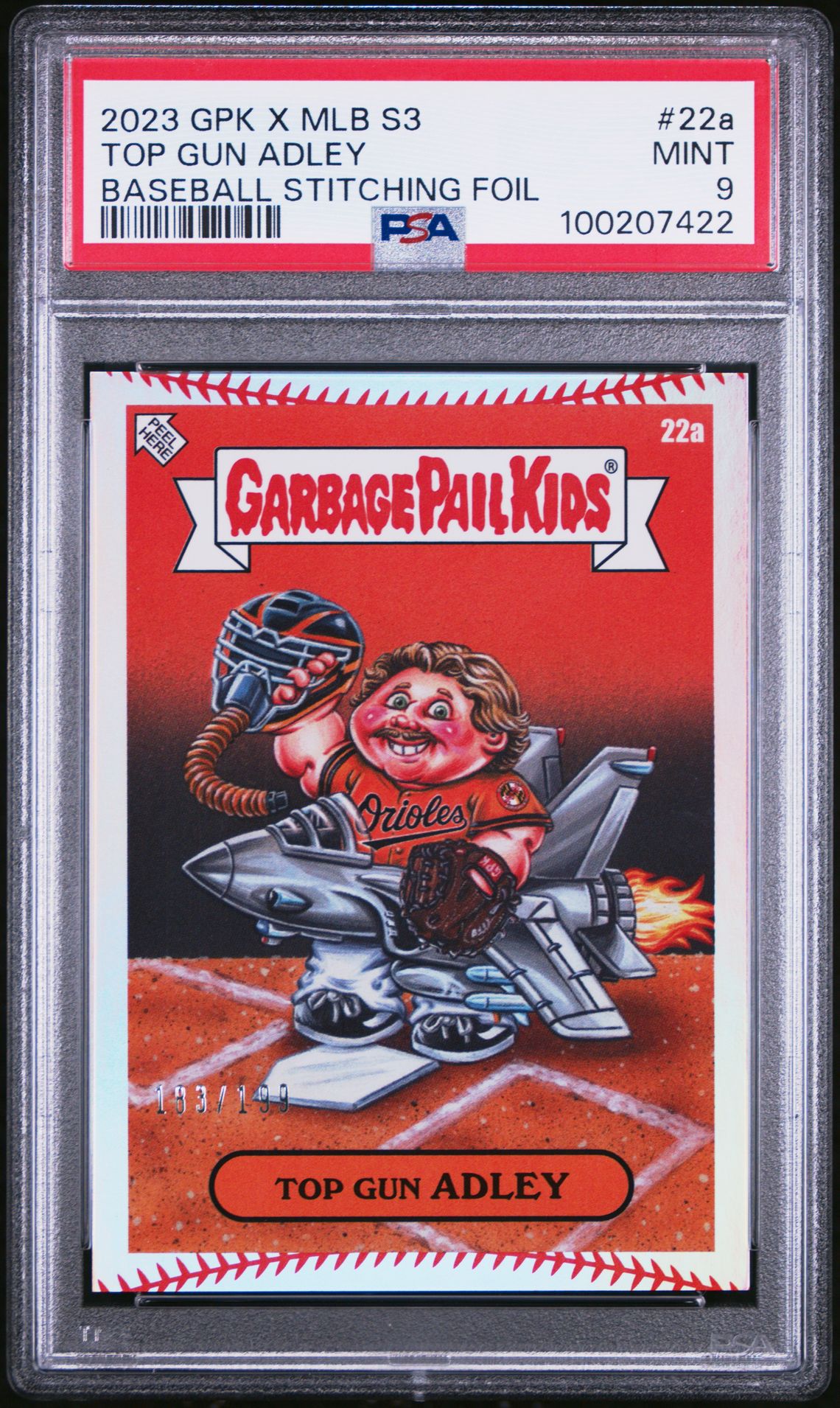 2023 Garbage Pail Kids Topps Garbage Pail Kids X Mlb Series 3 Foil #228 Top Gun Adley front