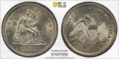 1855 25C MS63