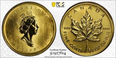 1998 $10 Maple Leaf/Au MS66