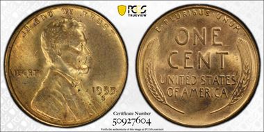 1955-S 1C MS64RD