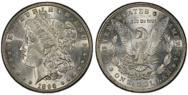 1896 $1 VAM 4, Doubled Stars MS62