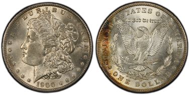 1900-O $1 VAM 15, Doubled Stars MS64