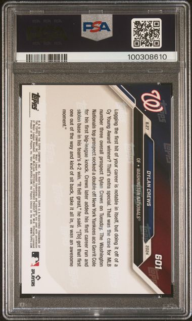 2024 Topps Now Dylan Crews #601 Mint 9 back