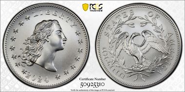 2024 Medal Flowing Hair Ag 230th Anniversary First Strike MS70