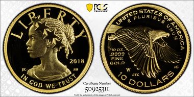 2018-W $10 American Liberty High Relief PR70DCAM