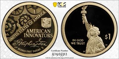 2018-S $1 American Innovation Series  Washington-Signed 1st Patent PR69DCAM