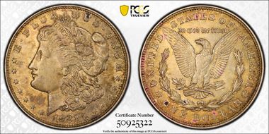 1921 $1 Morgan AU58