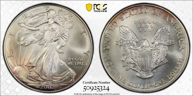 2002 $1 Silver Eagle MS69